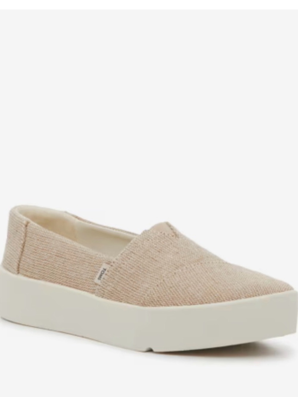 Toms Verona Slip-On Platform Flats in Beige